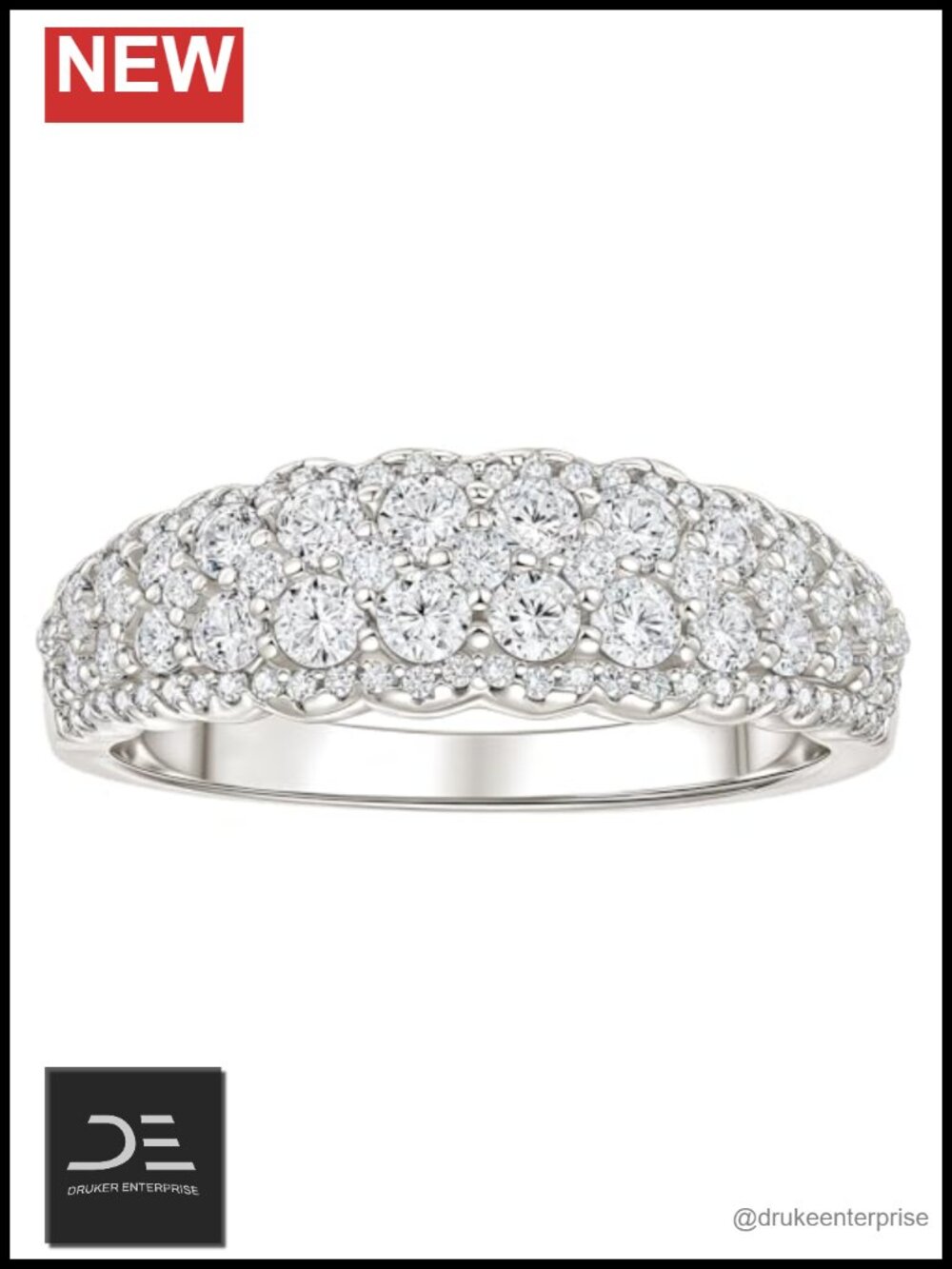 Moissanite Eternity Wedding Band Ring White Gold Plated Size 5